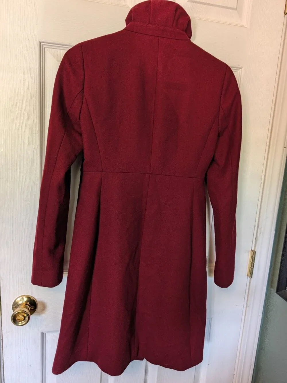 Size 00 J Crew 60% Wool Uptown Coat Burgundy